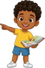 Léo, menino de camiseta amarela, personagem da Turma da Luma