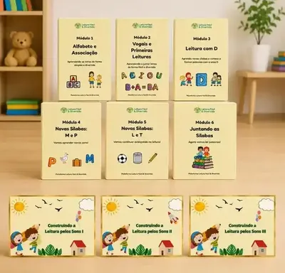 Kit impresso Leitura Fácil e Divertida com os módulos de alfabetização